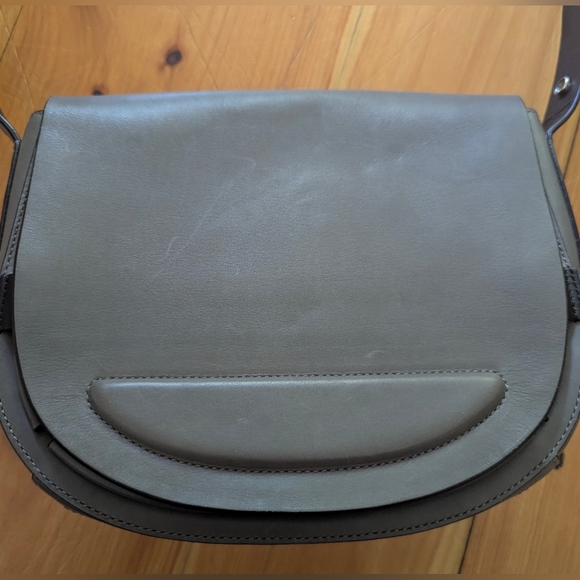 Charcoal grey leather Rag & Bone Calder saddle bag - Picture 4 of 9